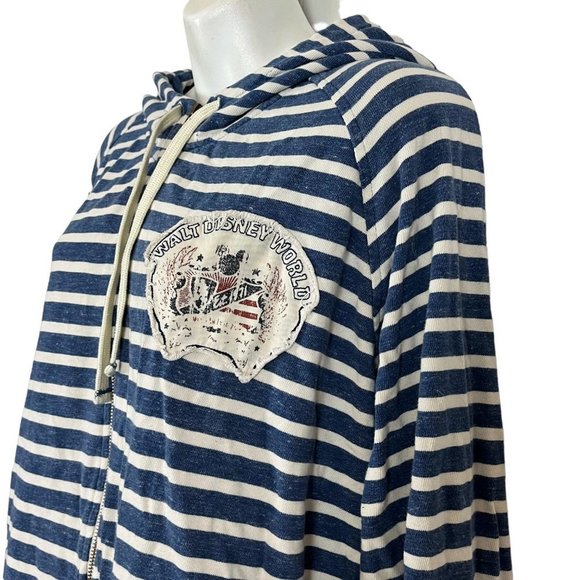 Disney Parks Walt Disney World Striped Full Zip Hoodie Sweatshirt Jacket Sz XL - Picture 8 of 15